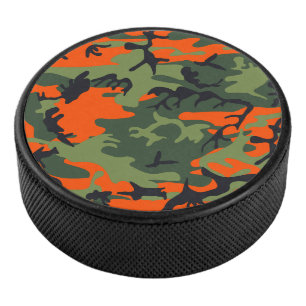 Oranje en groene camouflage, militair, leger hockey puck