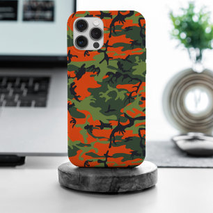 Oranje en groene camouflage, militair, leger iPhone 15 pro max case