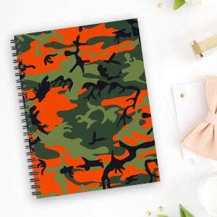 Oranje en groene camouflage, militair, leger notitieboek
