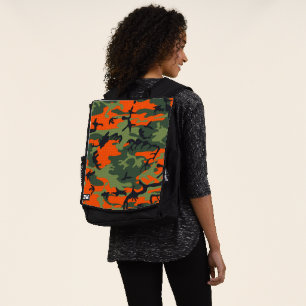 Oranje en groene camouflage, militair, leger rugtassen