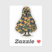 Oranje en groene camouflage spook en pompoen sticker (Vel)