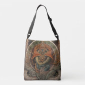 Oranje en groene Chinese Dragon Tattoo Crossbody Tas (Achterkant)
