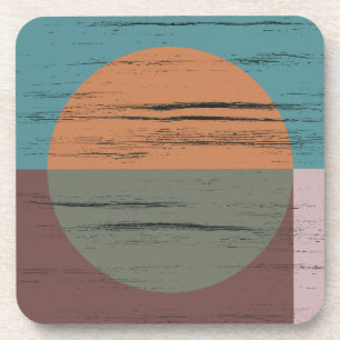 Oranje en groene cirkel bier onderzetter