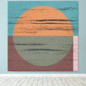 Oranje en groene cirkel canvas afdruk (Insitu (Houten vloer))