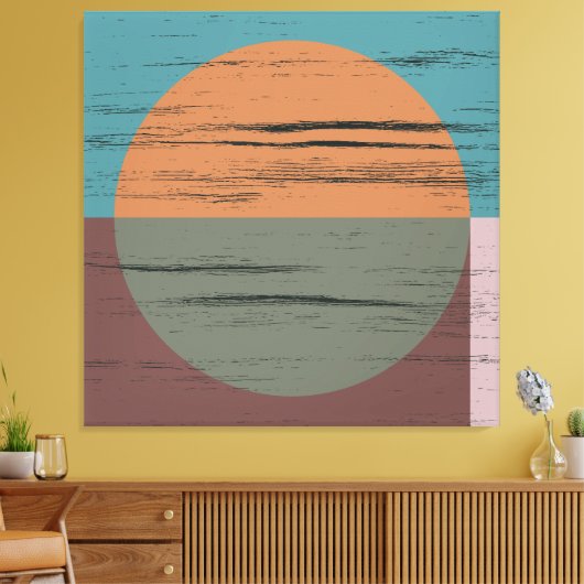 Oranje en groene cirkel canvas afdruk (Insitu (Woonkamer))