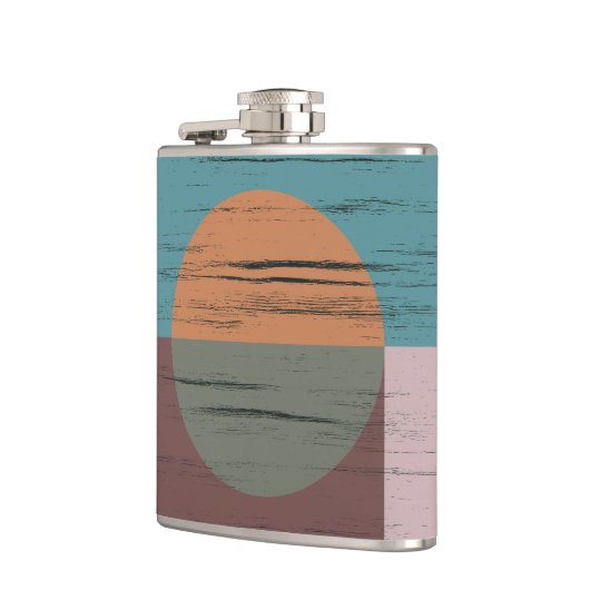 Oranje en groene cirkel heupfles (Links)