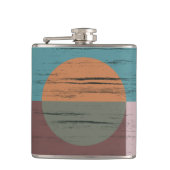 Oranje en groene cirkel heupfles (Voorkant)