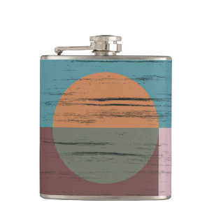 Oranje en groene cirkel heupfles