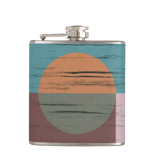 Oranje en groene cirkel heupfles (Voorkant)