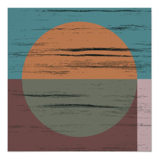 Oranje en groene cirkel perfect poster (Voorkant)