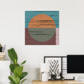 Oranje En Groene Cirkel Poster (Thuiskantoor)