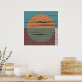 Oranje En Groene Cirkel Poster (Keuken)