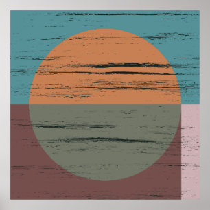 Oranje en groene cirkel poster