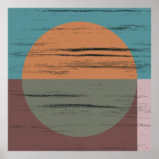 Oranje en groene cirkel poster (Voorkant)