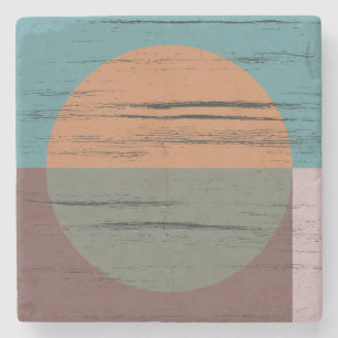 Oranje en groene cirkel stenen onderzetter