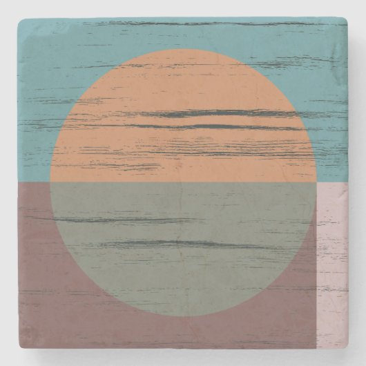 Oranje en groene cirkel stenen onderzetter (Voorkant)