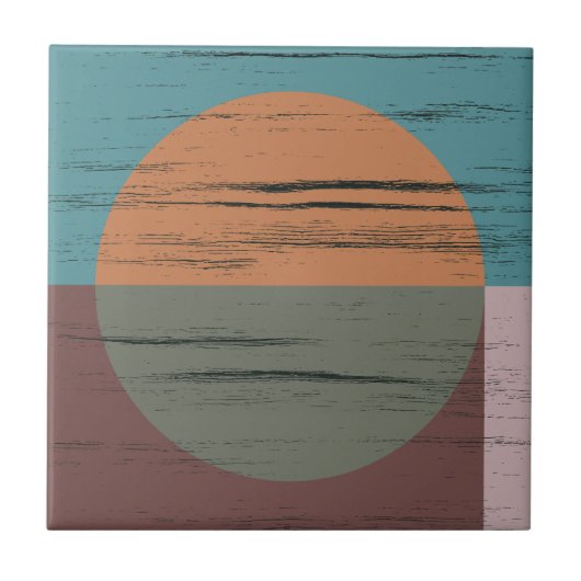 Oranje en groene cirkel tegeltje (Voorkant)