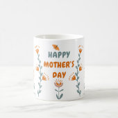 Oranje en Groene Eenvoudige Moederdag Persoonlijke Koffiemok (Center)