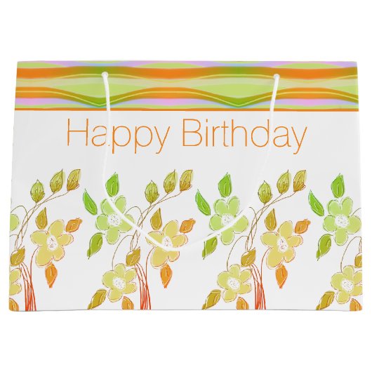 Oranje en groene flessendoos met cadeaubon groot cadeauzakje (Voorkant)