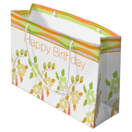 Oranje en groene flessendoos met cadeaubon groot cadeauzakje (Achterkant Gekanteld)