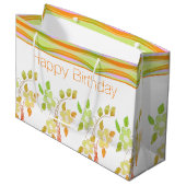 Oranje en groene flessendoos met cadeaubon groot cadeauzakje (Voorkant Gekanteld)