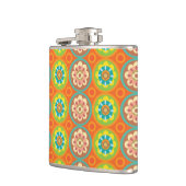 Oranje en groene flora heupfles (Links)