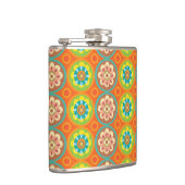 Oranje en groene flora heupfles (Rechts)