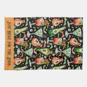 Oranje en groene Halloween cocktails en drankjes Theedoek (Horizontaal)