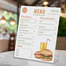 Oranje En Groene Hamburger Restaurant Menu Prijzen