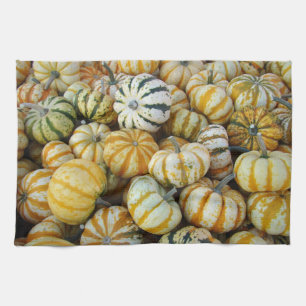 Oranje en groene herfst Harvest Gourds Theedoek