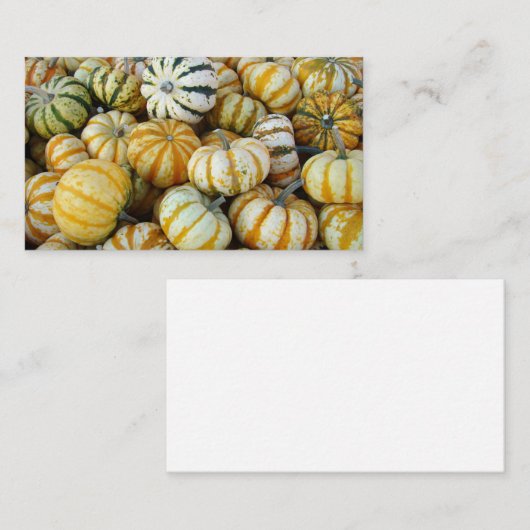 Oranje en groene herfst Harvest Gourds Visitekaartje (Voorkant / Achterkant)