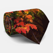 Oranje en groene herfstbladeren stropdas (Opgerold)