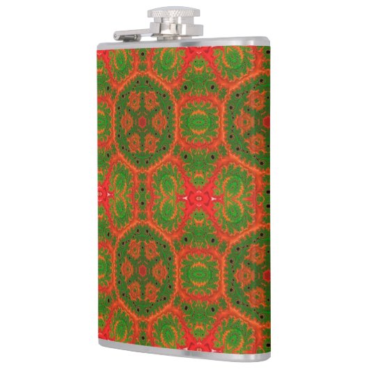 Oranje en groene Kaleidoscoop Hip Flask Heupfles (Links)