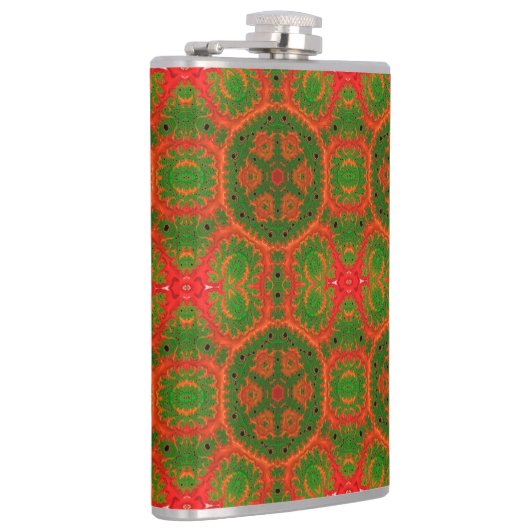 Oranje en groene Kaleidoscoop Hip Flask Heupfles (Rechts)