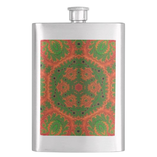 Oranje en groene kaleidoscoop Klassieke fles Flacon (Voorkant)