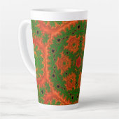 Oranje en groene Kaleidoscoop Latte Mok (Linkerhoek)