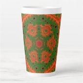 Oranje en groene Kaleidoscoop Latte Mok (Voorkant)