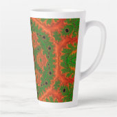 Oranje en groene Kaleidoscoop Latte Mok (Rechts)