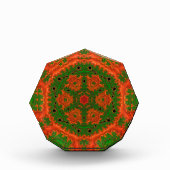 Oranje en groene Kaleidoscoop Octagonal Block Fotoblokken (Voorkant)