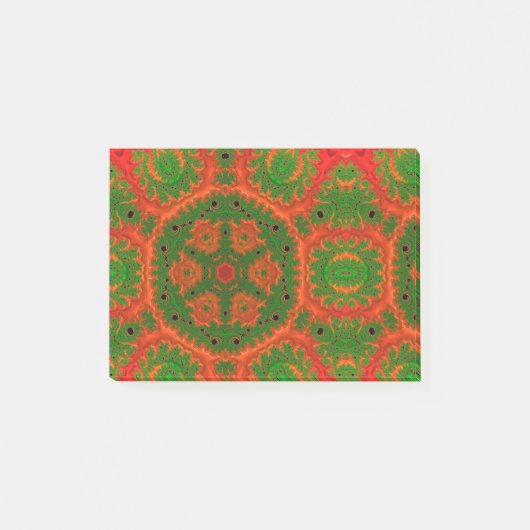 Oranje en groene Kaleidoscoop Post-it® Notes (Voorkant)