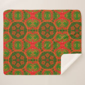 Oranje en groene Kaleidoscoop Sherpa Blanket Sherpa Deken (Voorkant (horizontaal))