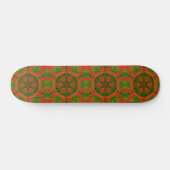 Oranje en groene Kaleidoscoop Skateboard (Horizontaal)