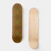 Oranje en groene Kaleidoscoop Skateboard (Voorkant)