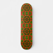 Oranje en groene Kaleidoscoop Skateboard (Voorkant)