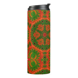 Oranje en groene Kaleidoscoop Thermal Tumbler Thermosbeker