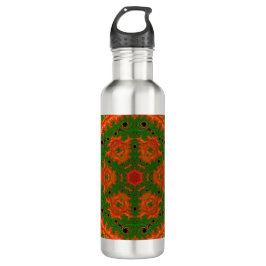 Oranje en groene Kaleidoscoop Waterfles