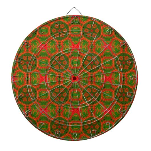 Oranje en groene Kaleidoscope Dartboard Dartbord (Voorkant)