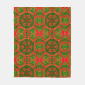 Oranje en groene Kaleidoscope Fleece Blanket Deken (Voorkant)