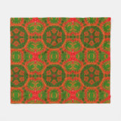 Oranje en groene Kaleidoscope Fleece Blanket Deken (Voorkant (Horizontaal))