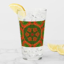 Oranje en groene Kaleidoscope Glass Tumbler